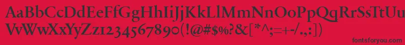 SabonnextLtDemiOldStyleFigures Font – Black Fonts on Red Background