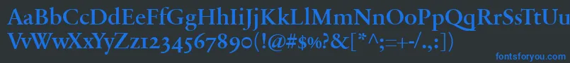 SabonnextLtDemiOldStyleFigures Font – Blue Fonts on Black Background