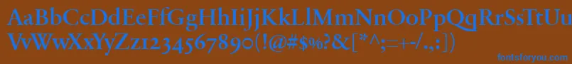 SabonnextLtDemiOldStyleFigures Font – Blue Fonts on Brown Background