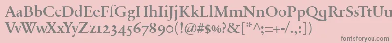 Шрифт SabonnextLtDemiOldStyleFigures – серые шрифты на розовом фоне
