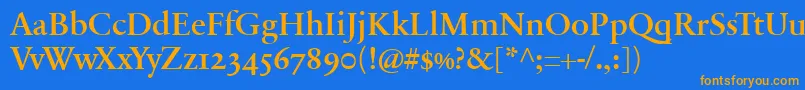 SabonnextLtDemiOldStyleFigures Font – Orange Fonts on Blue Background