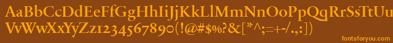 SabonnextLtDemiOldStyleFigures Font – Orange Fonts on Brown Background