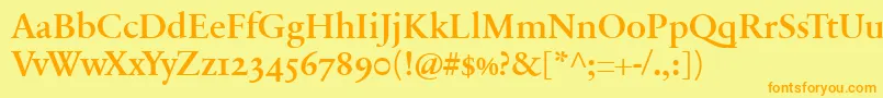 SabonnextLtDemiOldStyleFigures Font – Orange Fonts on Yellow Background