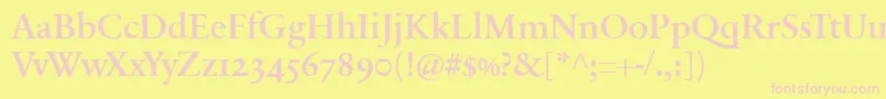 SabonnextLtDemiOldStyleFigures Font – Pink Fonts on Yellow Background