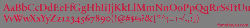 SabonnextLtDemiOldStyleFigures Font – Red Fonts on Gray Background