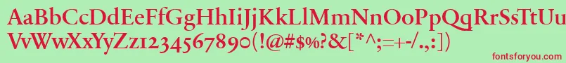 SabonnextLtDemiOldStyleFigures Font – Red Fonts on Green Background