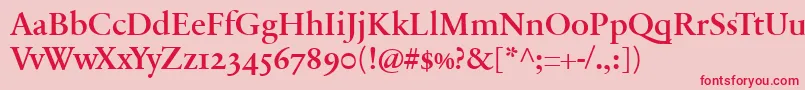 SabonnextLtDemiOldStyleFigures Font – Red Fonts on Pink Background