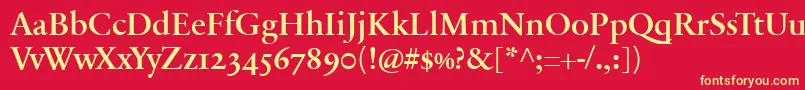 SabonnextLtDemiOldStyleFigures Font – Yellow Fonts on Red Background