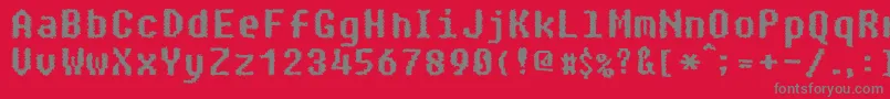Paranoid-Schriftart – Graue Schriften auf rotem Hintergrund