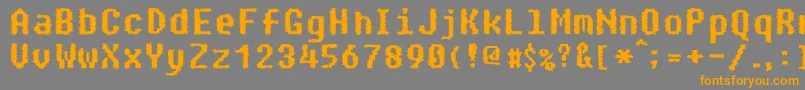 フォントParanoid – オレンジの文字は灰色の背景にあります。