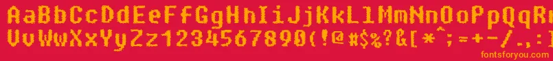 Saiba mais sobre a fonte Paranoid Fonte Paranoid – fontes laranjas em um fundo vermelho