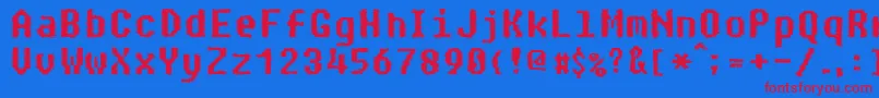Paranoid Font – Red Fonts on Blue Background