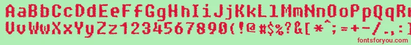 Paranoid Font – Red Fonts on Green Background