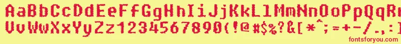 Paranoid Font – Red Fonts on Yellow Background