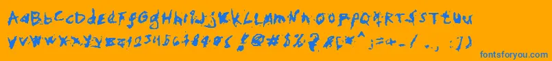 Weitere Informationen zur MyHandFightsLs-Schriftart MyHandFightsLs-Schriftart – Blaue Schriften auf orangefarbenem Hintergrund