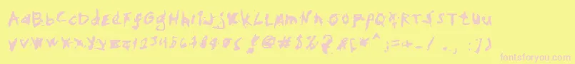 MyHandFightsLs Font – Pink Fonts on Yellow Background