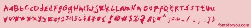 MyHandFightsLs-Schriftart – Rote Schriften auf rosa Hintergrund