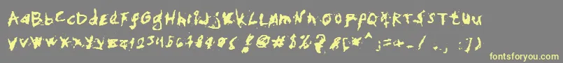 Шрифт MyHandFightsLs – жёлтые шрифты на сером фоне