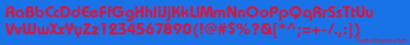 Bauhausdemic Font – Red Fonts on Blue Background