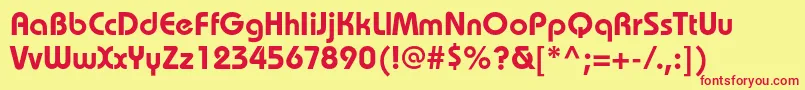 フォントBauhausdemic – 赤い文字の黄色い背景