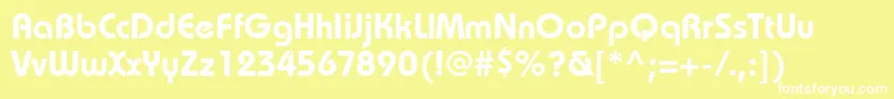 Bauhausdemic Font – White Fonts on Yellow Background