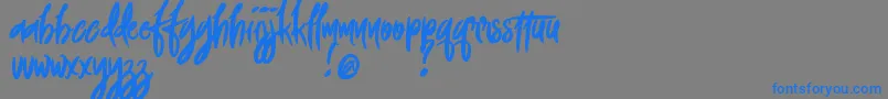 FoxingDemoVersion-Schriftart – Blaue Schriften auf grauem Hintergrund