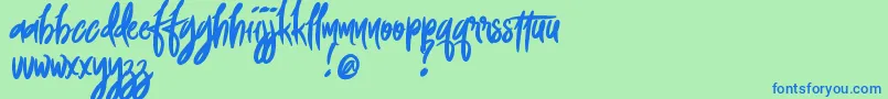 FoxingDemoVersion Font – Blue Fonts on Green Background