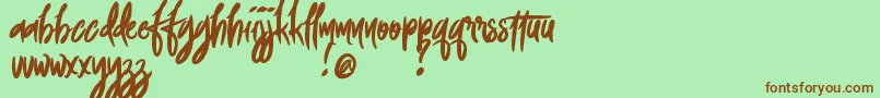 FoxingDemoVersion Font – Brown Fonts on Green Background