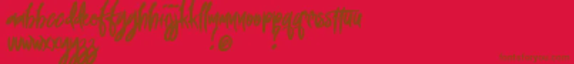 FoxingDemoVersion Font – Brown Fonts on Red Background
