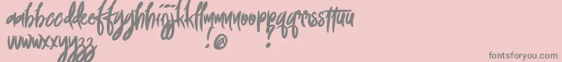 FoxingDemoVersion-Schriftart – Graue Schriften auf rosa Hintergrund