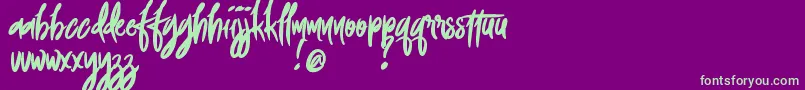 FoxingDemoVersion-fontti – vihreät fontit violetilla taustalla