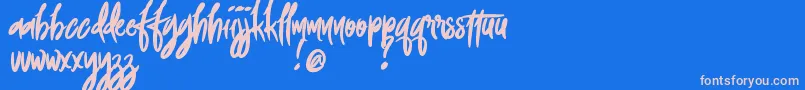 FoxingDemoVersion Font – Pink Fonts on Blue Background