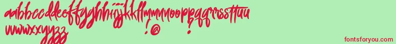 FoxingDemoVersion Font – Red Fonts on Green Background