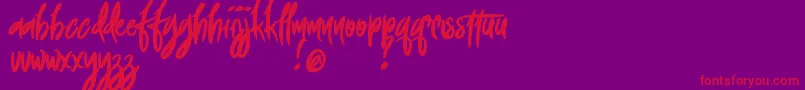 FoxingDemoVersion Font – Red Fonts on Purple Background