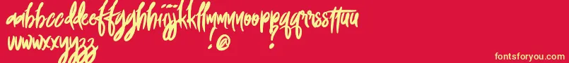 FoxingDemoVersion Font – Yellow Fonts on Red Background