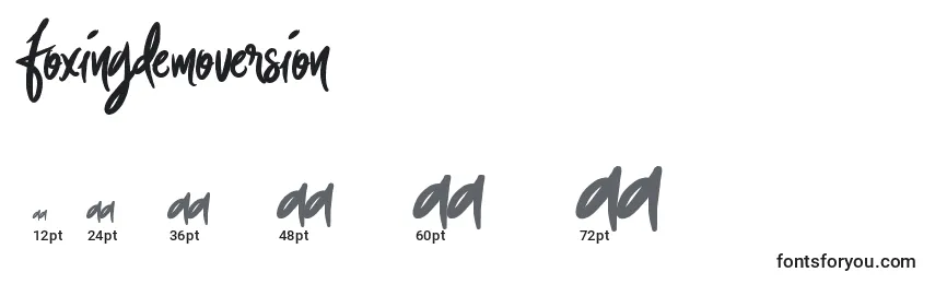 FoxingDemoVersion Font Sizes