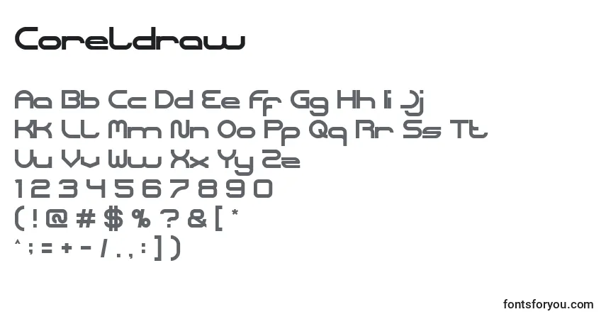 Fuente Coreldraw - alfabeto, números, caracteres especiales