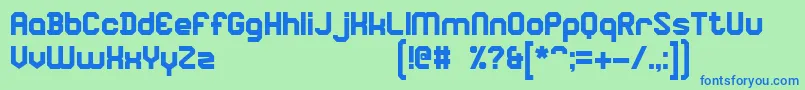 SquareBlock Font – Blue Fonts on Green Background