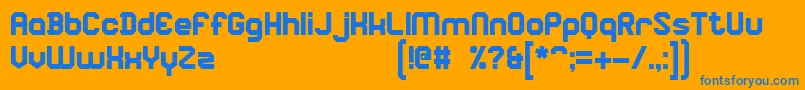 SquareBlock Font – Blue Fonts on Orange Background