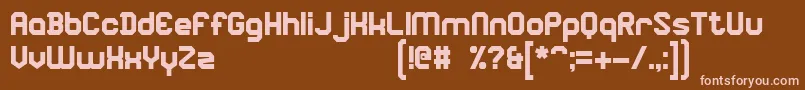 Czcionka SquareBlock – różowe czcionki na brązowym tle