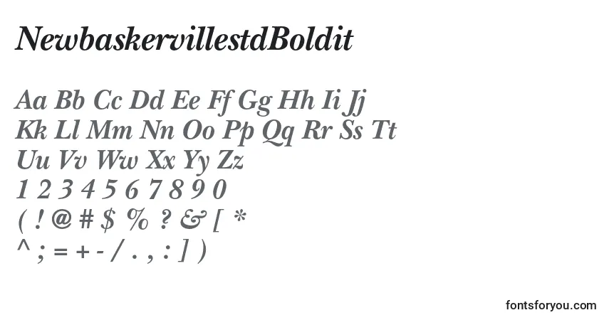 Czcionka NewbaskervillestdBoldit – alfabet, cyfry, specjalne znaki