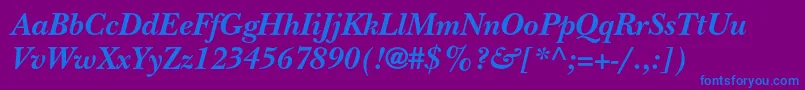 NewbaskervillestdBoldit Font – Blue Fonts on Purple Background