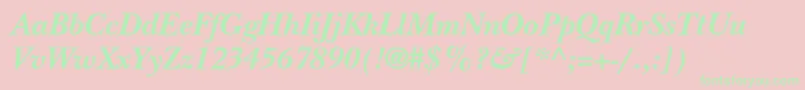 NewbaskervillestdBoldit Font – Green Fonts on Pink Background