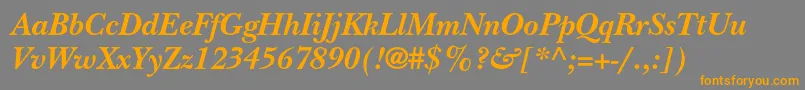 NewbaskervillestdBoldit Font – Orange Fonts on Gray Background