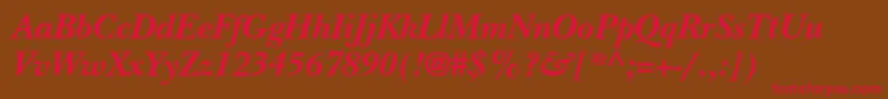 NewbaskervillestdBoldit Font – Red Fonts on Brown Background