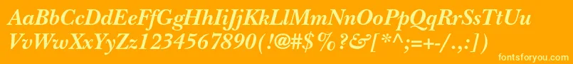 NewbaskervillestdBoldit Font – Yellow Fonts on Orange Background