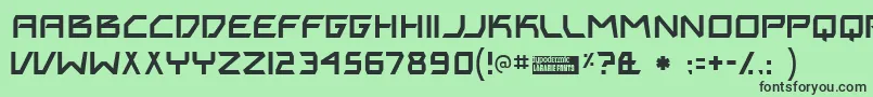 フォントBiting – 緑の背景に黒い文字