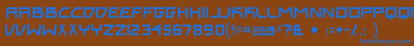 フォントBiting – 茶色の背景に青い文字