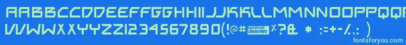 フォントBiting – 青い背景に緑のフォント