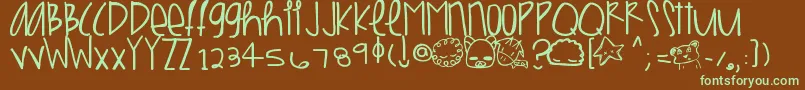 Birdmachine Font – Green Fonts on Brown Background